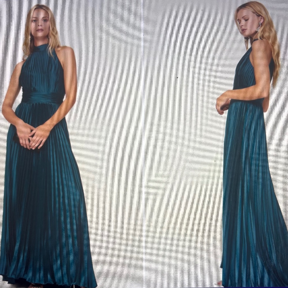 Long formal pleated dress Leena line for Mac Duggal
